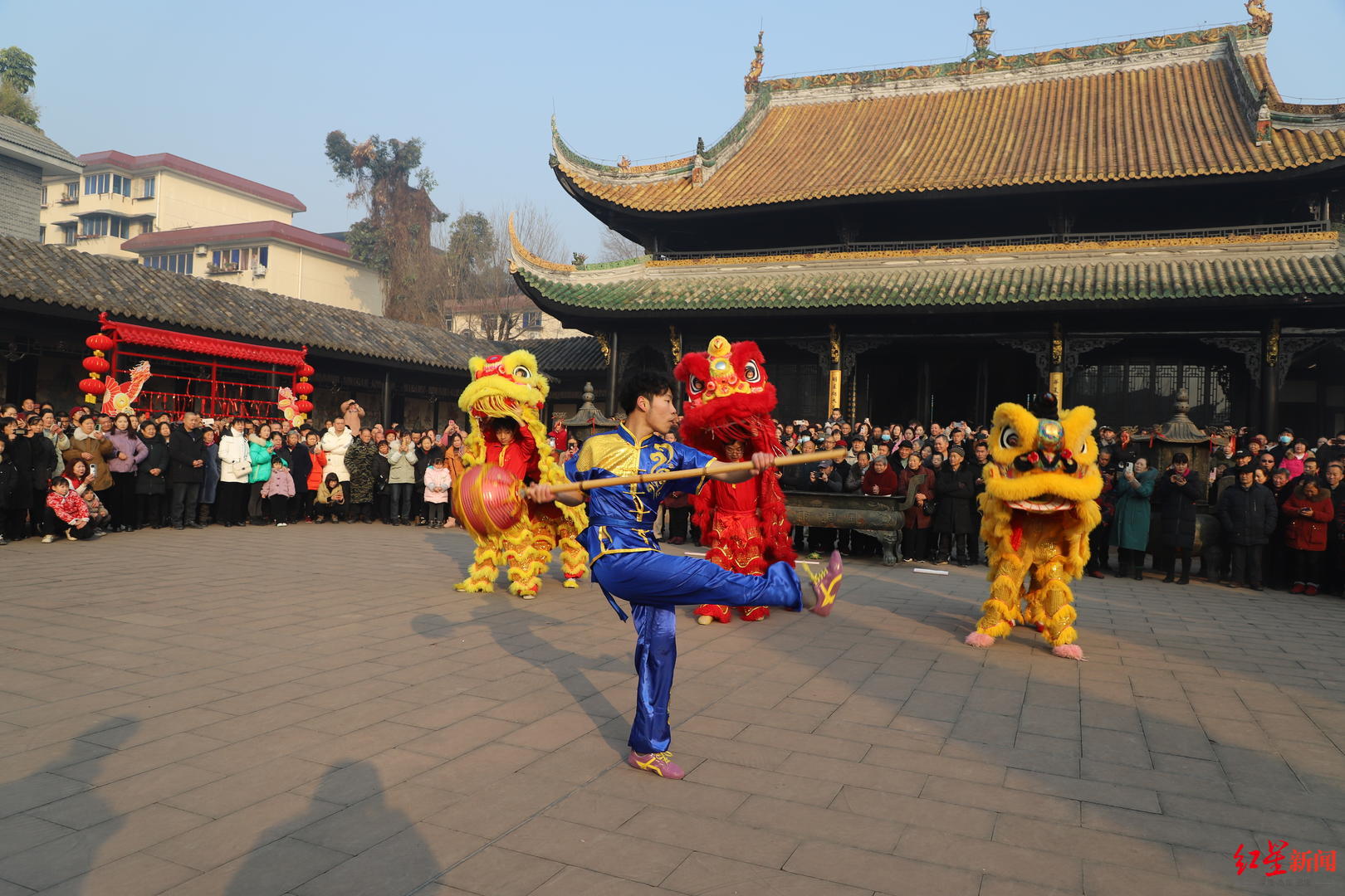 新春樂不停！祥獅獻瑞、民俗巡遊、逛大廟會……成都青白江年味拉滿