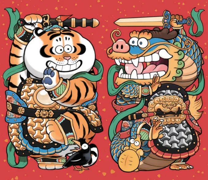 《生龙活虎新门神》(马千里作品,市美协供图)