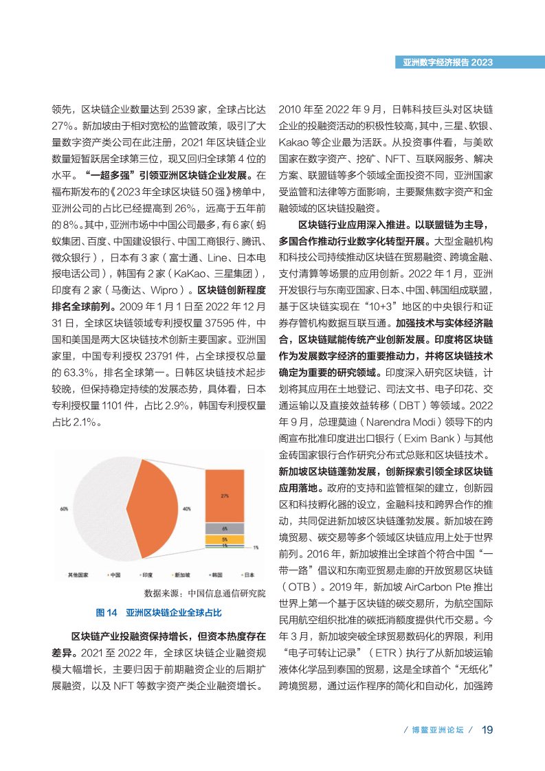 来源: 博鳌亚洲论坛，同比名义增长 3.5%，国际环境发生深刻变化，2022 年，占数字经济比重为 80.6%，数字技术加速变革医疗保健领域。中国信息通信研究院