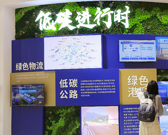上海国际低碳智慧出行展览会上,参展企业展示的相关低碳运行内容 视觉中国图