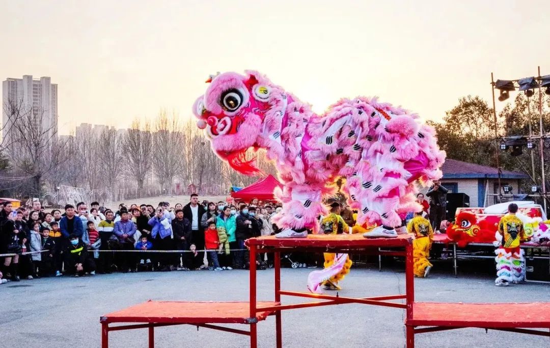 芙蓉湖首届新春民俗文化节上的舞狮表演。签约摄影师 刘海龙 摄