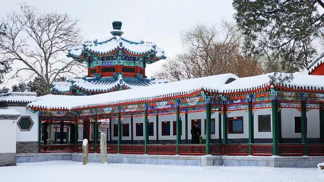 雪后的中山公园愉园古韵十足.中山公园供图