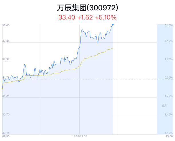 万辰集团(sz 300972,收盘价:31.