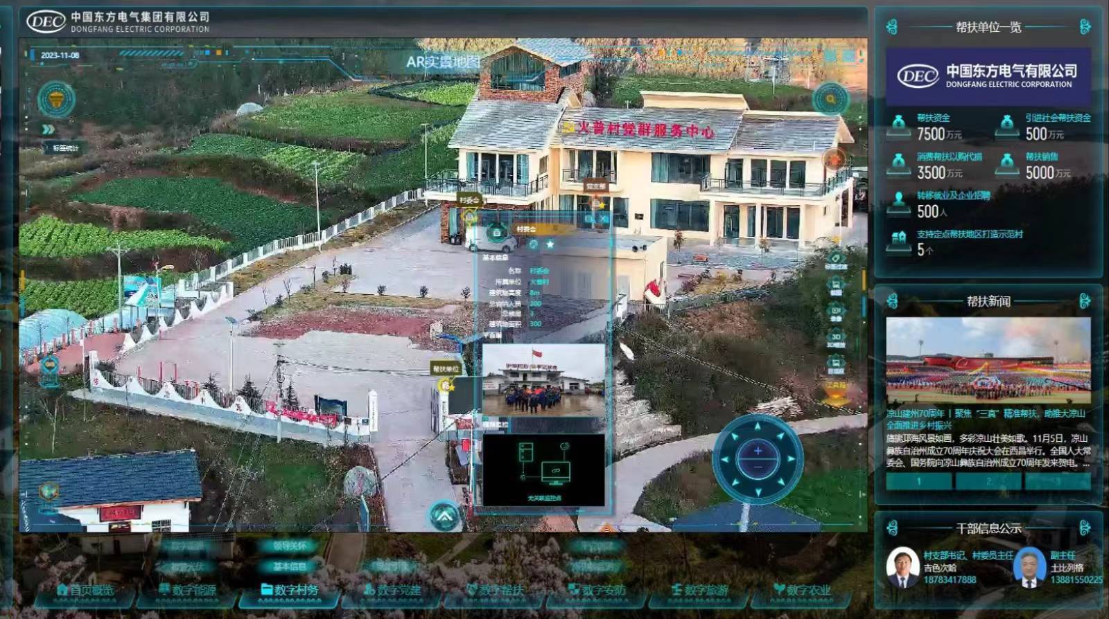 火普村数字乡村建设中，东方汽轮机打造的智慧数字管理综合应用平台。