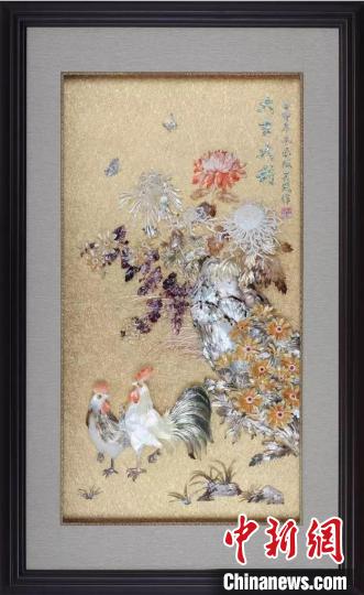 贝雕画作《大吉大利》.图片来源:台湾《经济日报》