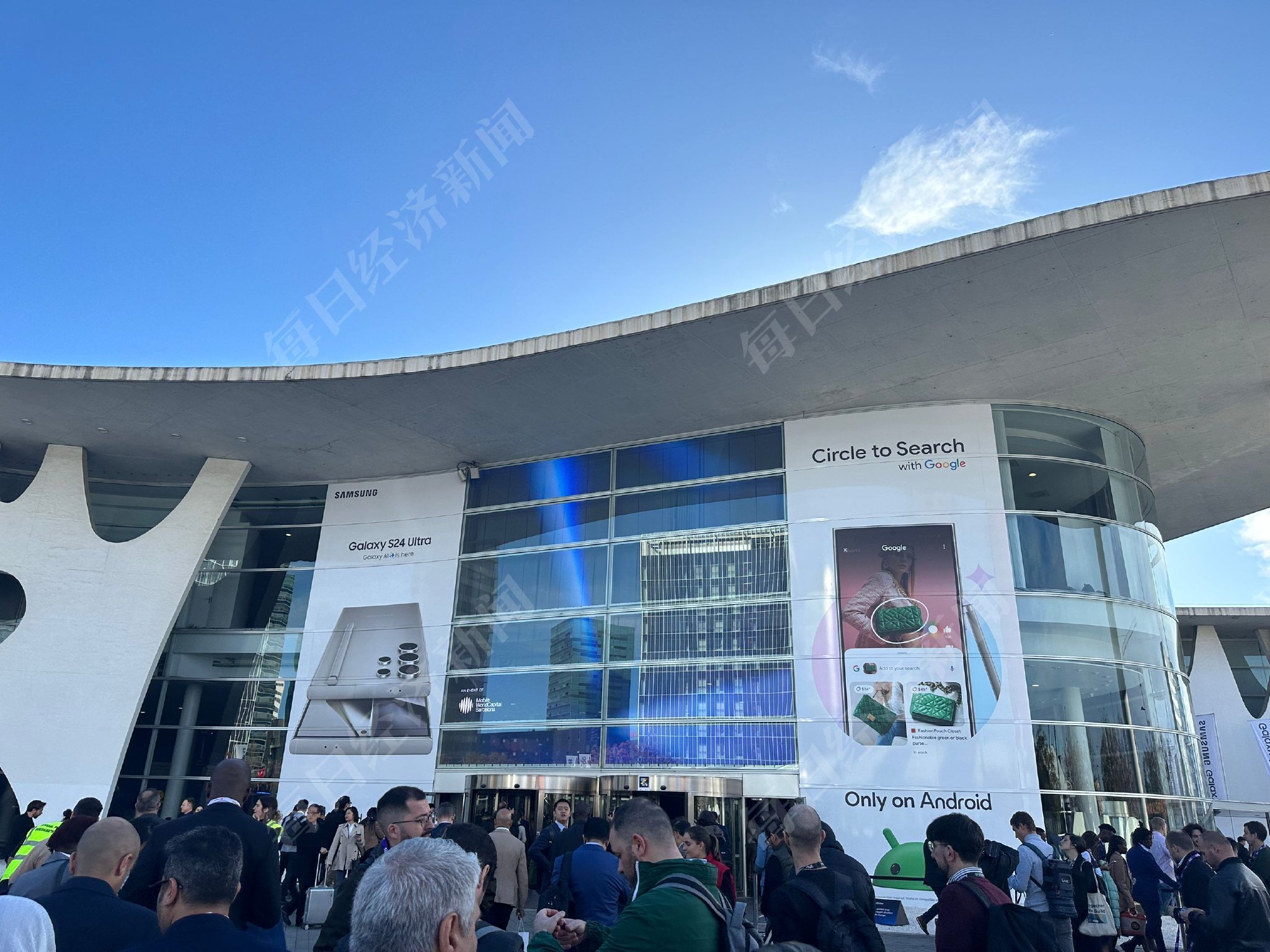 mwc会场门口 图片来源:每经记者 王晶 摄