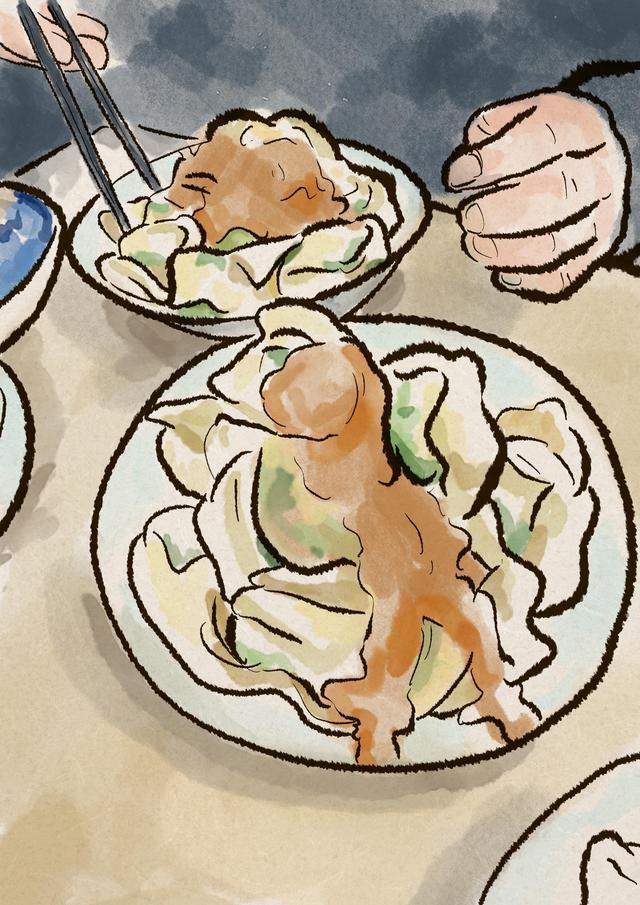 出人意料扎实的馅,一个馄饨下肚特别满足.