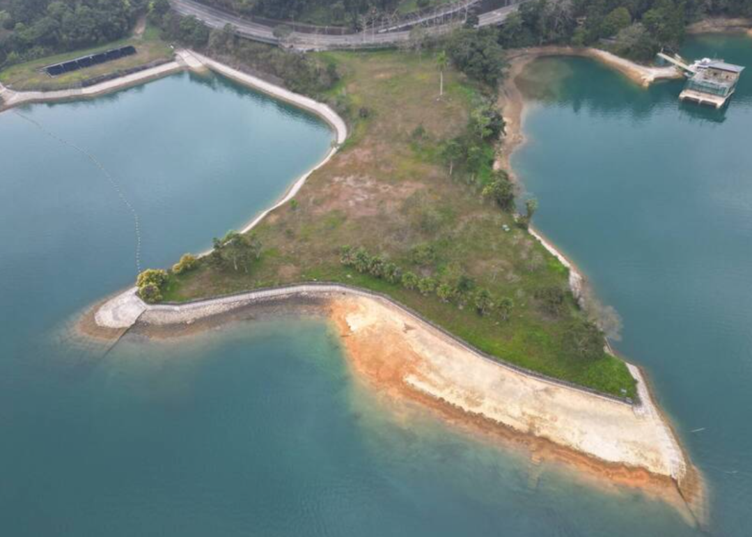 台湾日月潭的水位持续下降