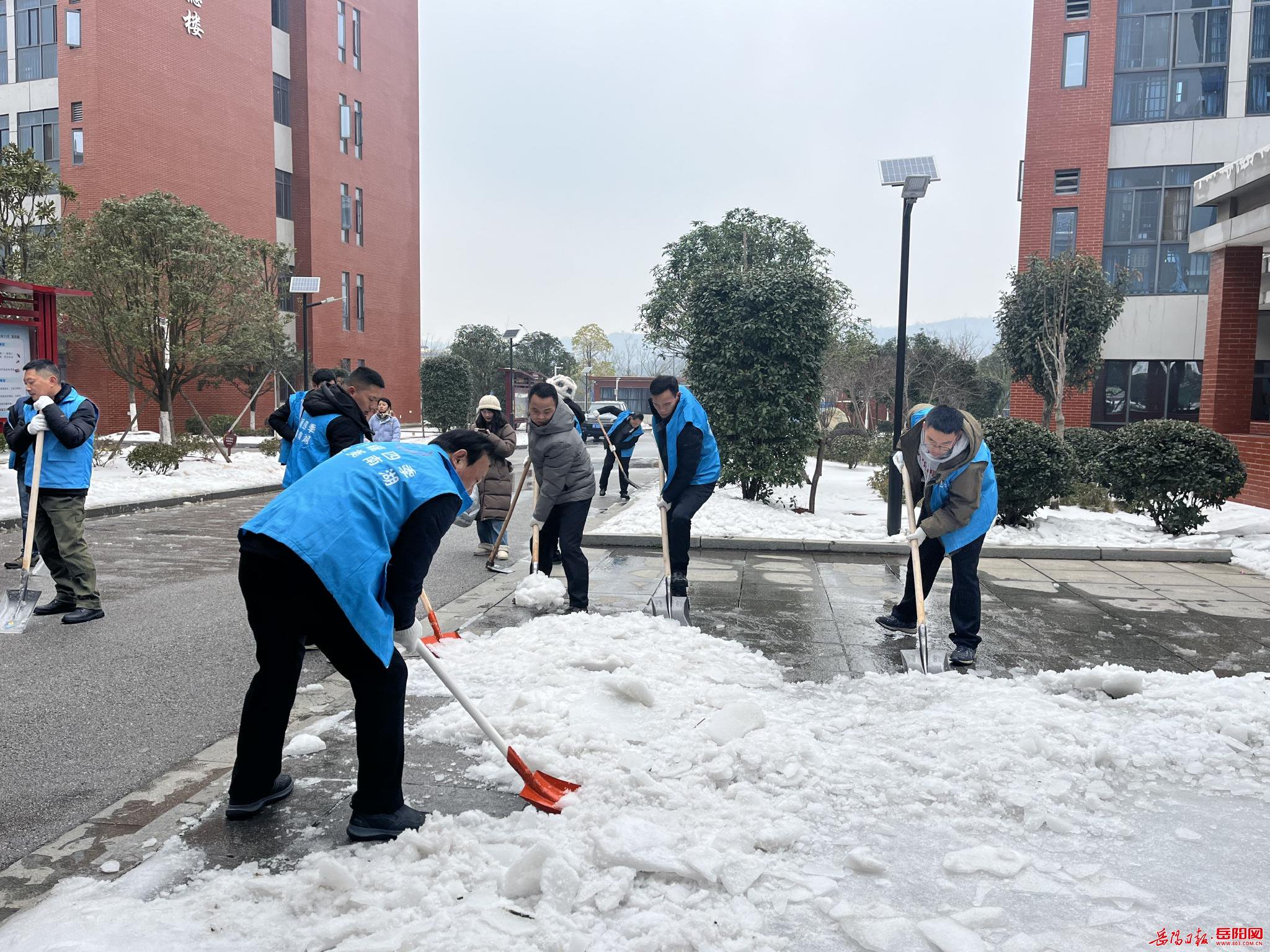 博雅南湖学校:开学筹备齐上阵 铲冰除雪净校园