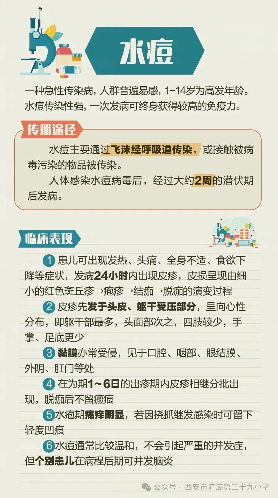 西安市浐灞第二十九小学开展预防春季常见传染病知识宣传