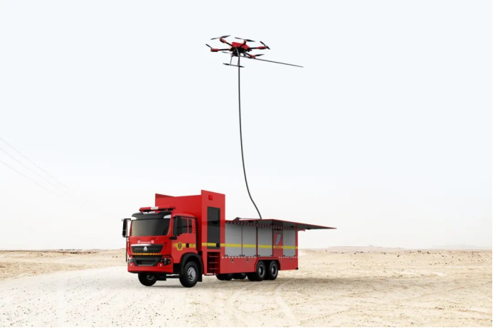 新兴际华集团研发的空地协同无人机消防成套装备