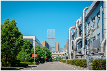 图:长沙卷烟厂致力于建设生态型工厂一隅