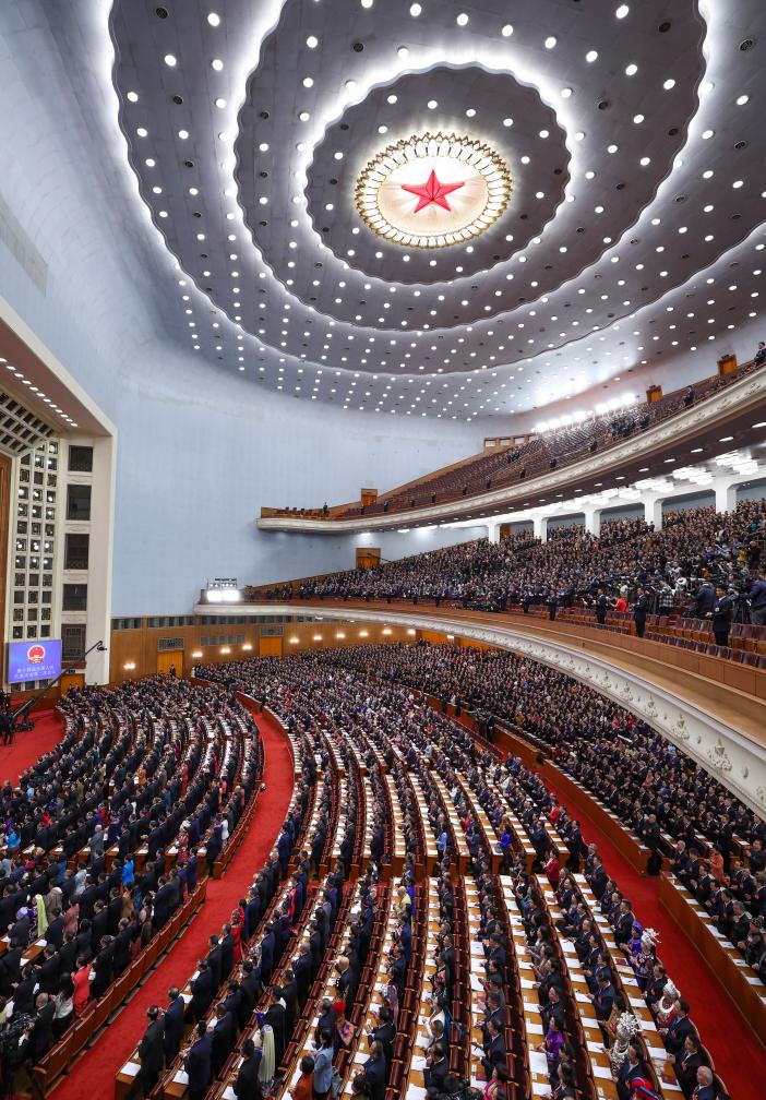 3月8日,十四届全国人大二次会议在北京人民大会堂举行第二次全体会议.