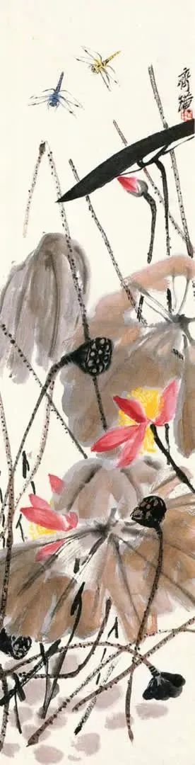 齐白石书画作品《荷花蜻蜓图》
