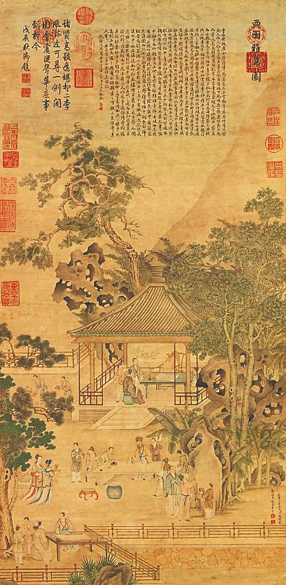 资料图:清丁观鹏《西园雅集图》.