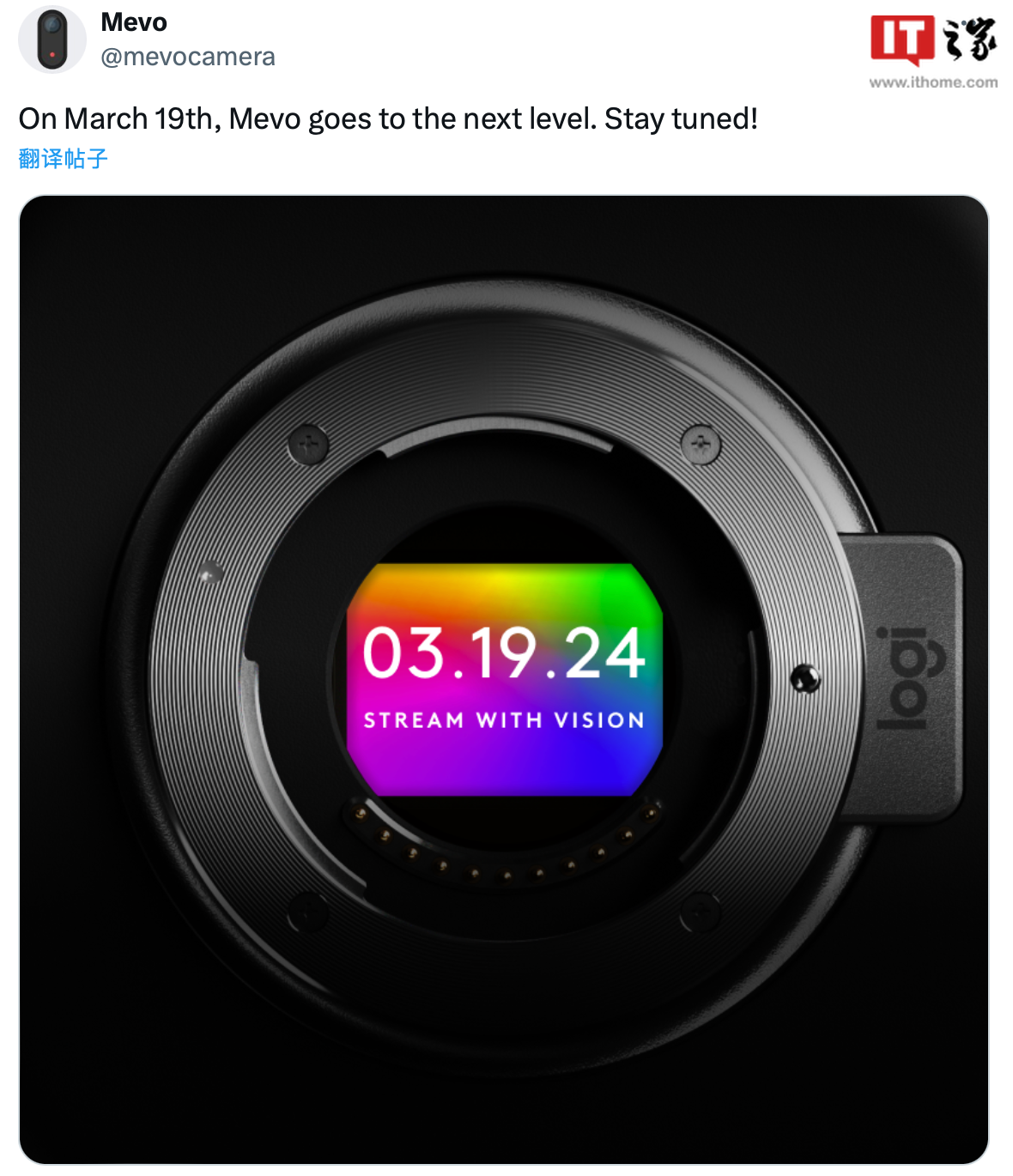 罗技 Mevo Core 直播相机预热：采用 M4/3 卡口，3 月 19 日发布