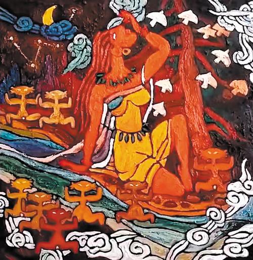 油画作品《女娲》荣获中国梦赶考行润星杯最佳创作一等奖