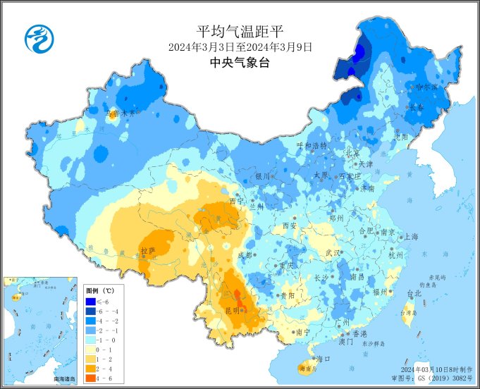 图1 全国平均气温距平