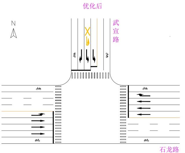 石龙路(武宣至龙吴)车道调整