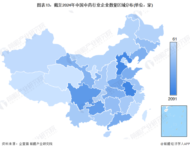 注：颜色越深代表企业数量越多;数据截至2024年3月6日。