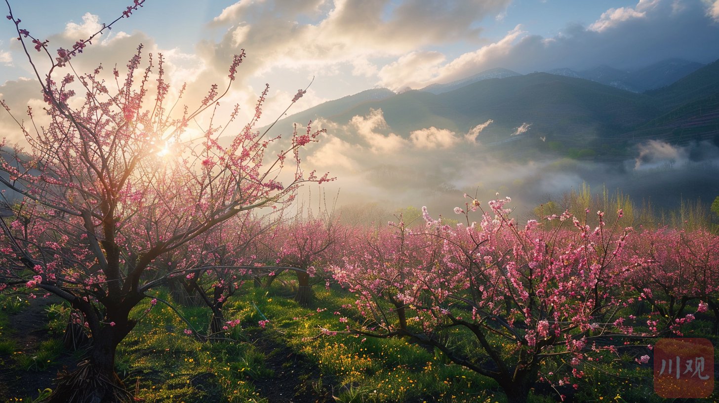 ai生成的桃花美景.