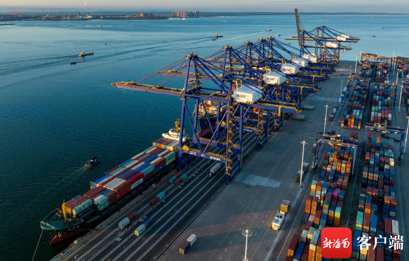 洋浦国际集装箱码头货运繁忙.方山 摄