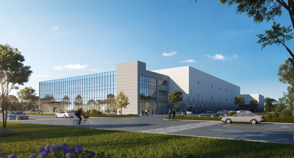 4亿元,在上海湾区高新区启动26亩新生产基地建设. 图为效果图