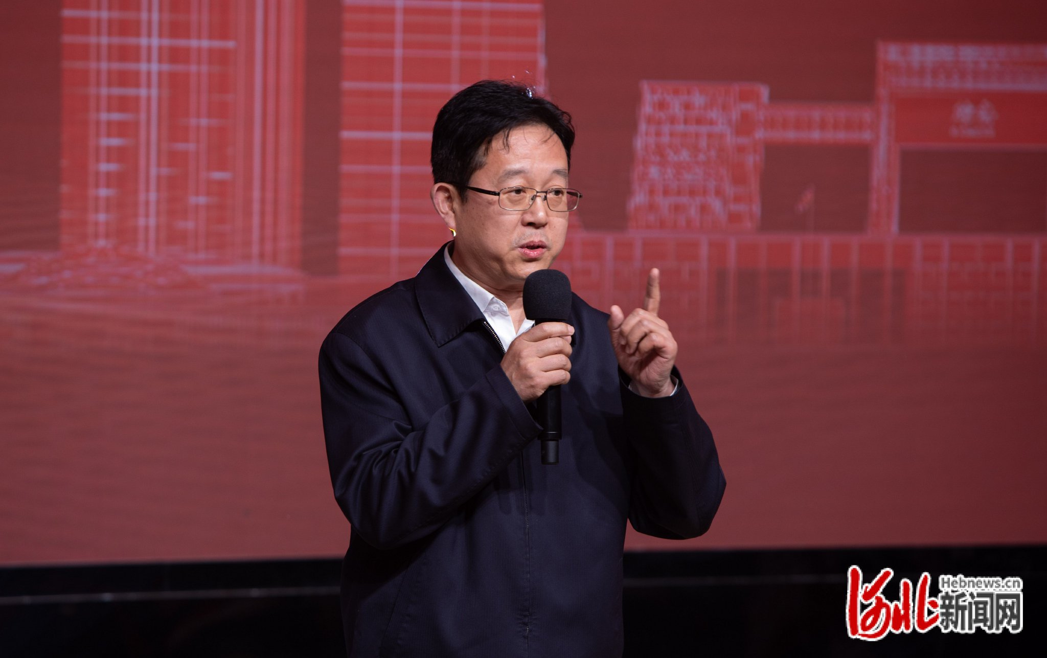 图为容西管委会党组副书记,副主任王小伟致辞.