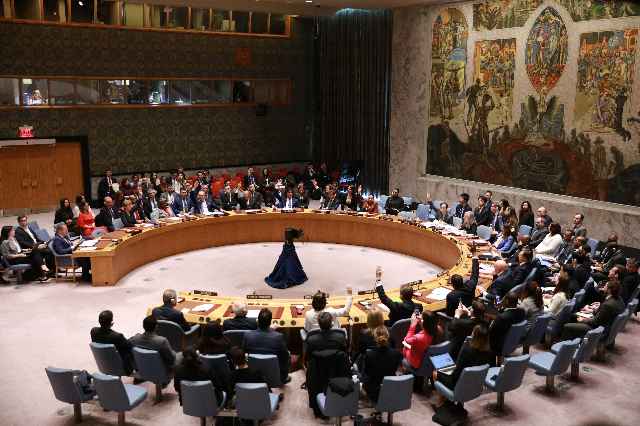 联合国安理会25日通过决议，要求斋月期间加沙立即实行停火。新华社记者 谢锷 摄