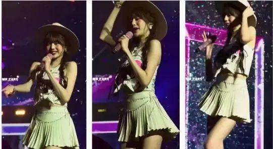 韩国知名女星张元英在演唱会中转圈扭胯.图片来源于网络