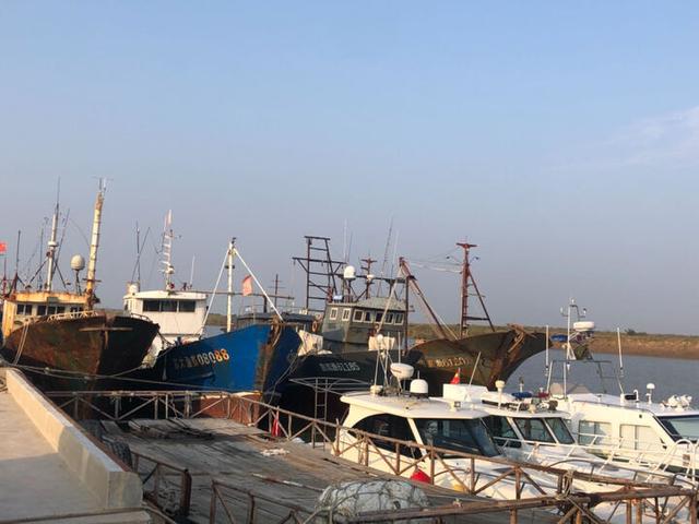 图为盐城市大丰区斗龙港“三无”船扣押基地。