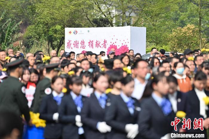 图为“生命·礼赞”2024遗体和人体器官捐献缅怀纪念活动在重庆市人体器官捐献纪念园举行。中新网记者何蓬磊摄