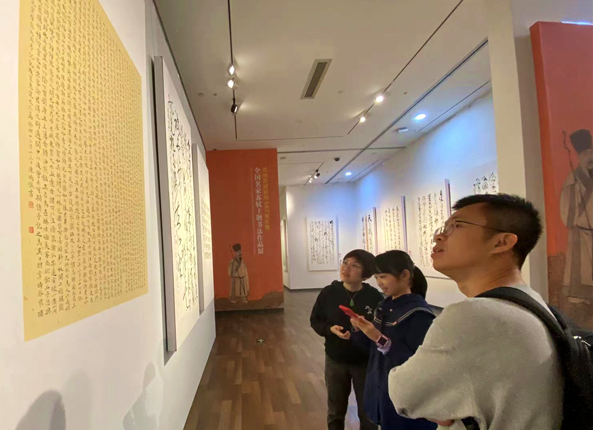 全国名家苏轼主题书法作品展在海南省博物馆开展。记者 陈望 摄