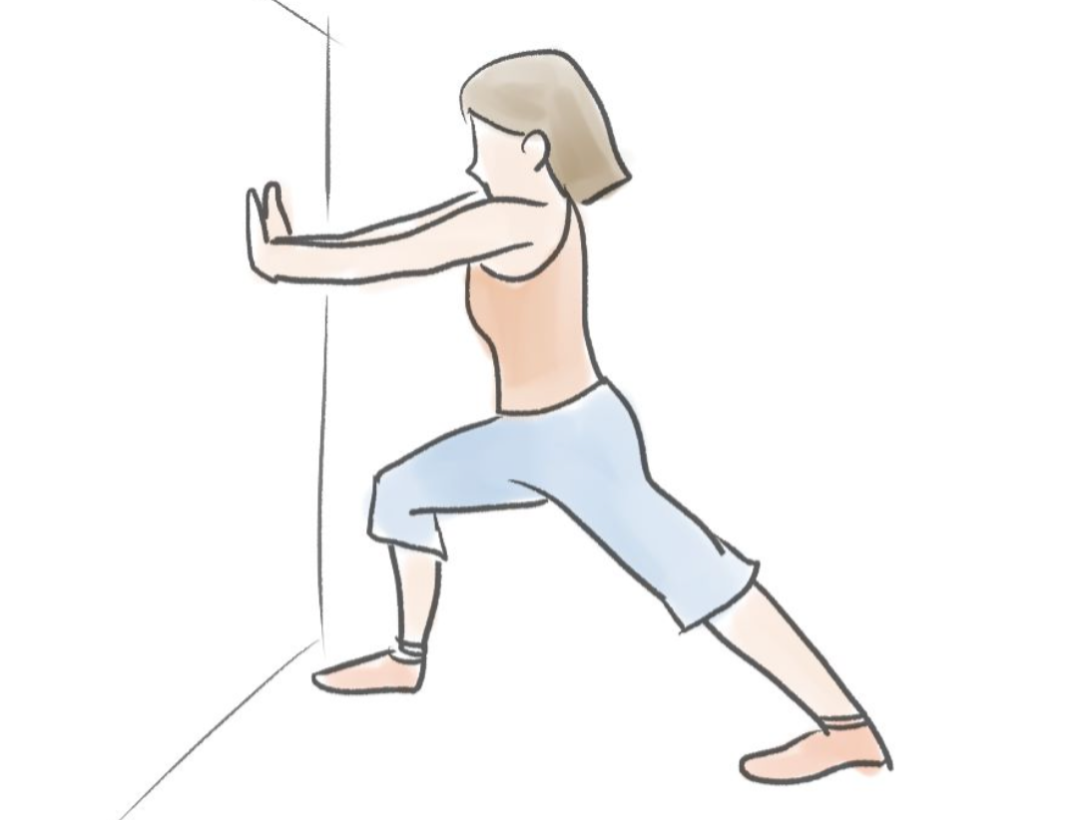 拉伸小腿后侧肌群.健康时报图