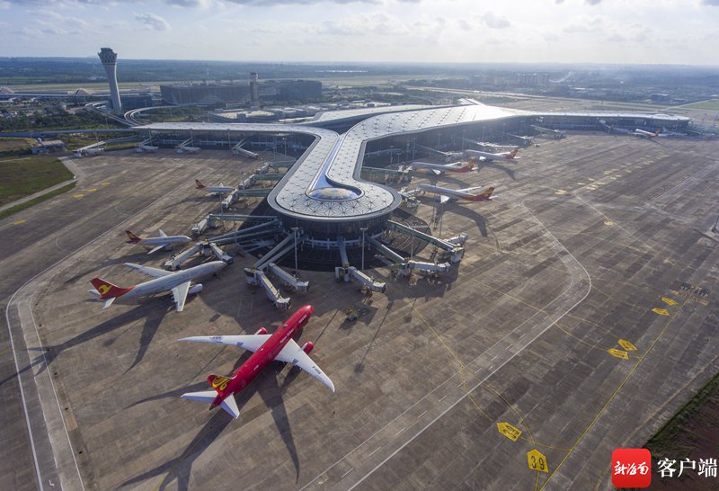 资料图:海口美兰国际机场t2航拍图.海口美兰国际机场供图