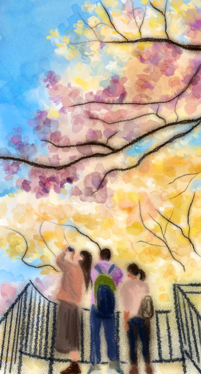 边拍边画丨在最美的车站和樱花来场浪漫的约会