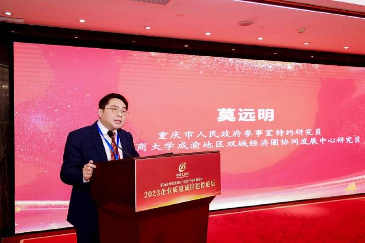 重庆社会科学院城市区域经济研究所所长,研究员彭劲松在主题为《以新