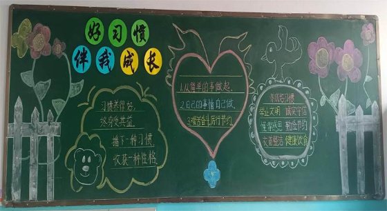 并对学生提出明确要求,并通过观看行为习惯短视频,绘制黑板报等形式