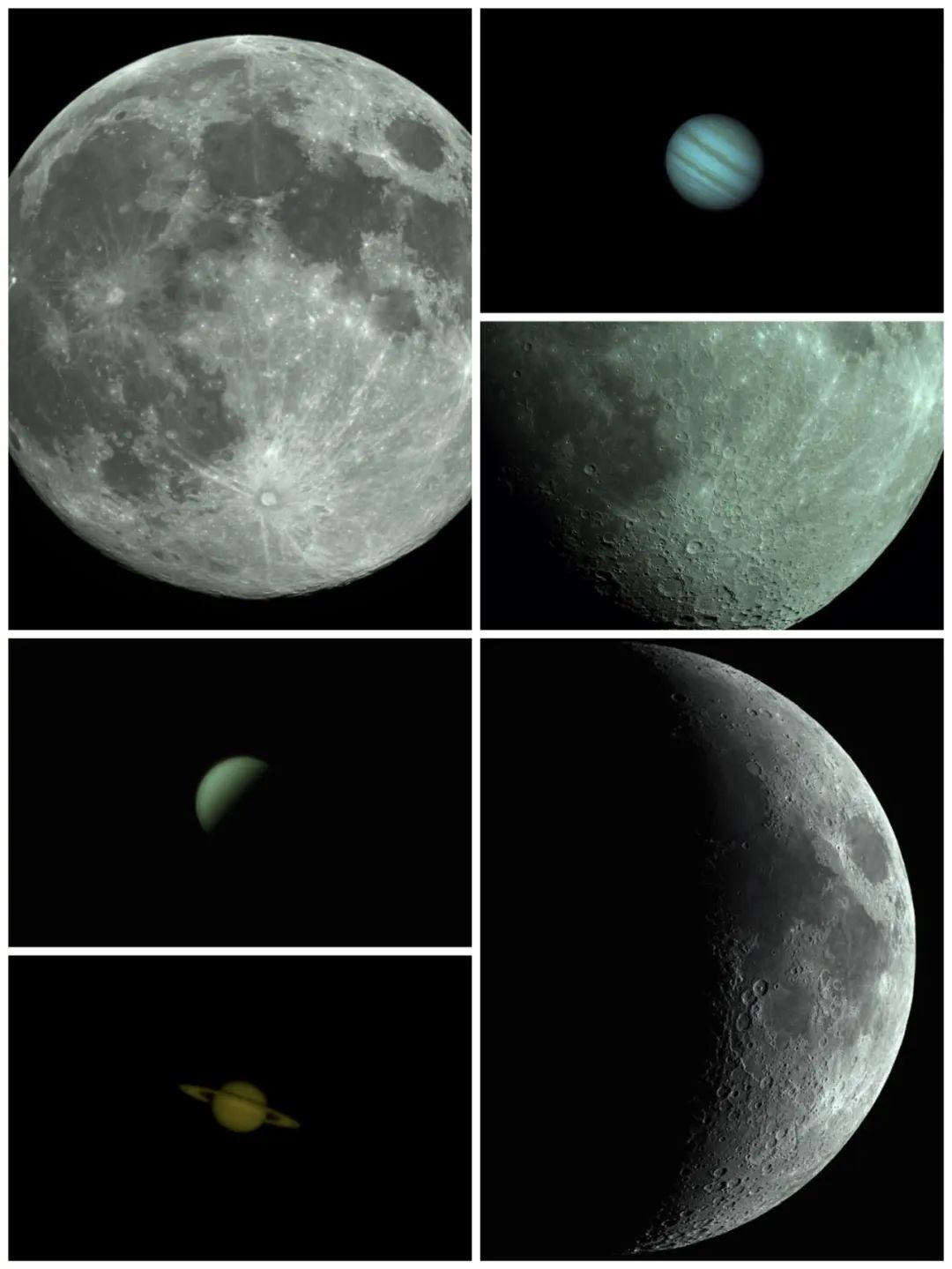 月球,木星,金星和土星.庞邦鹏 摄