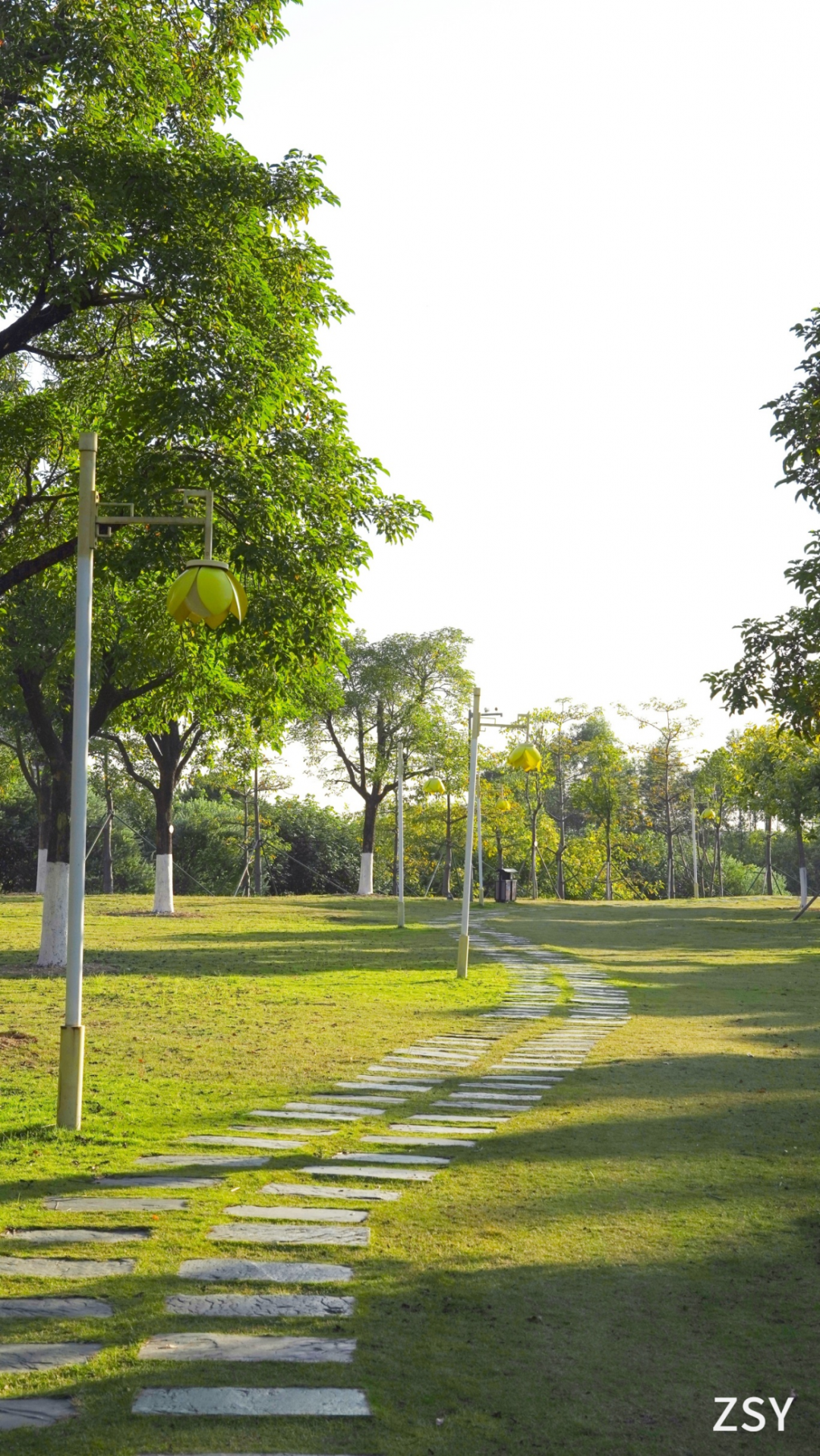 在这片大草坪肆意奔跑,将风筝放得高高的,好不惬意!