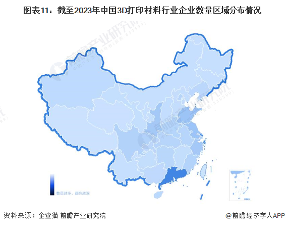 注：颜色越深代表企业数量越多。