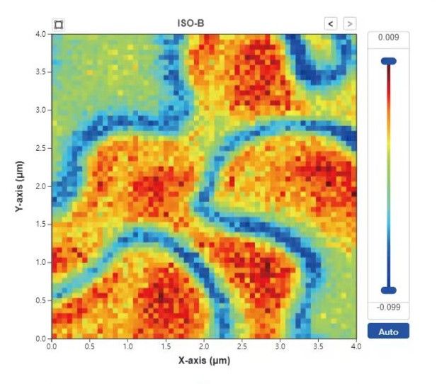 这是量子钻石原子力显微镜测量出来的图片，其用来测量样品表面非常微弱的磁学信号。新华社发