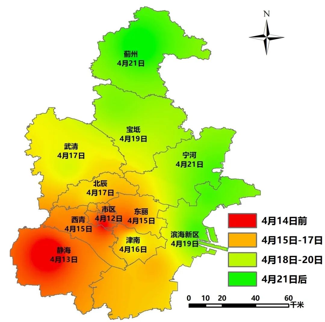 2024年天津市杨柳絮盛飞期预报未来十天,这些区植源性污染等级较高!