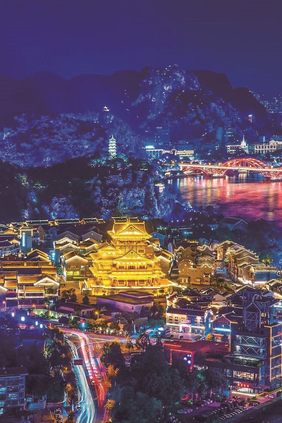柳州市窑埠古镇璀璨迷人的夜景.南国今报记者 何俊涛 摄