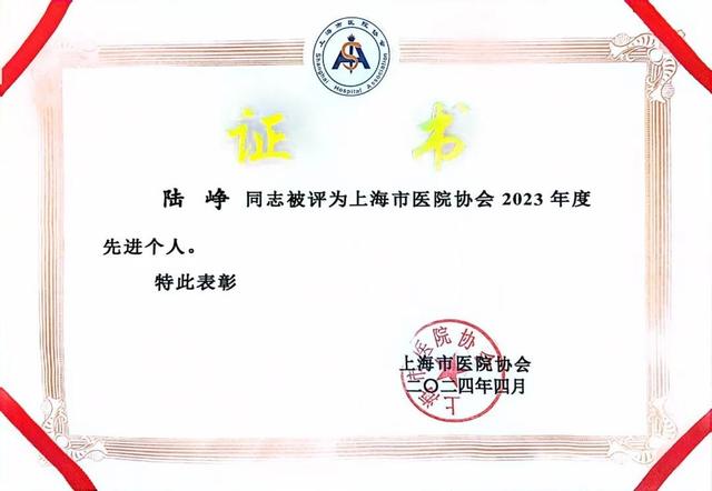 同济大学附属同济医院精神医学科陆峥主任,齐小文护士长荣获上海市