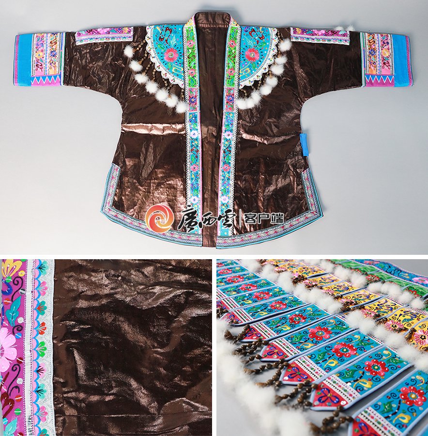 万晶/摄在苗族代表服饰之一——百鸟衣的工艺上,我们常常看到这种紫红