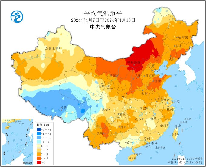 图1 全国平均气温距平