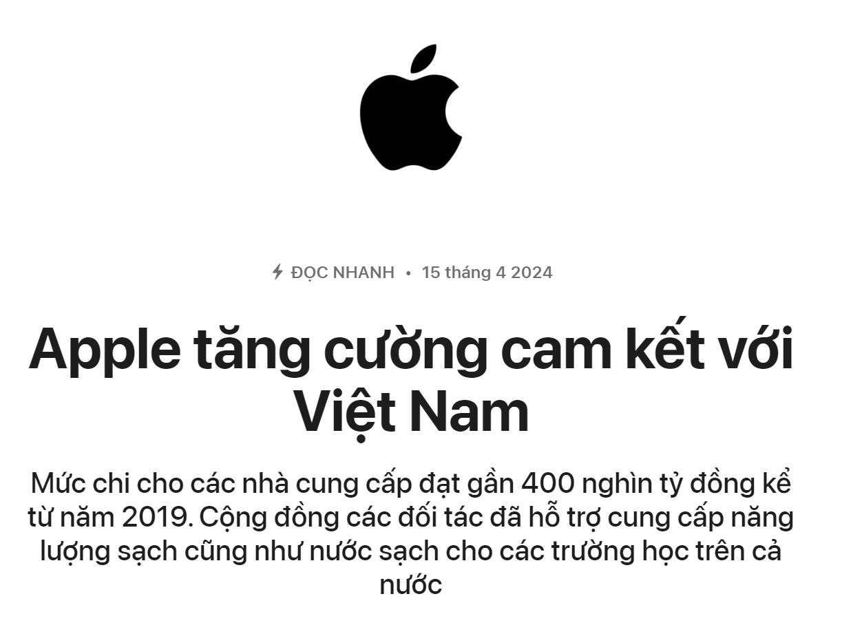 （来源：苹果越南官网）