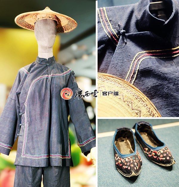 广西民族博物馆里展出的环江毛南族女服。万晶 摄