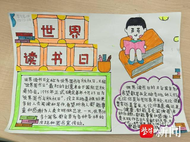 阅读分享会结束后,社区工作人员以"世界读书日"为主题,开展手抄报绘画